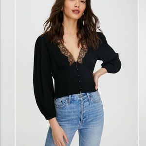 Aritzia Wilfred romance me blouse black small